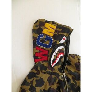 Bape A Bathing Ape Jacket Mens Med? Sm? Camo Shark Full Zip Hoodie Puffer Tiger